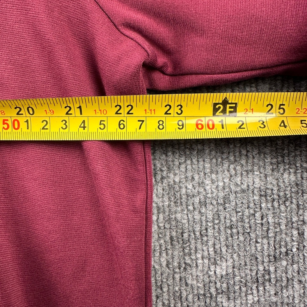 Tommy Bahama Womens XL Henley Dress Burgundy Cotton Blend Long Sleeve Pockets - Picture 5 of 10